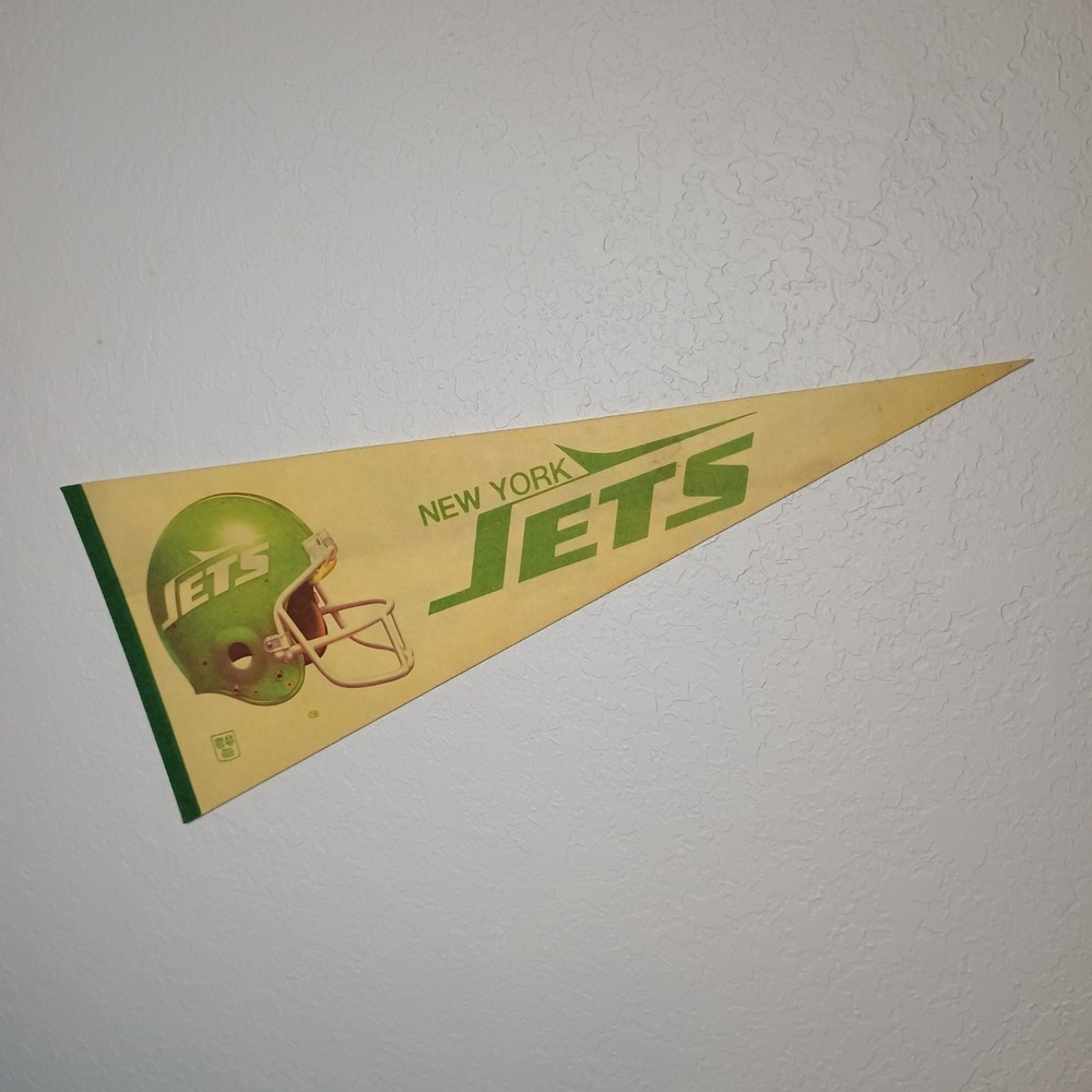 Vintage New York Jets Pennant Officially Licensed NFL Felt Helmet 1980s 80s